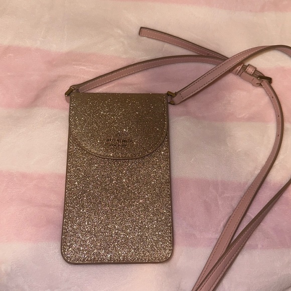 NWT Kate Spade Gold Glitter Phone Purse - Picture 2 of 2